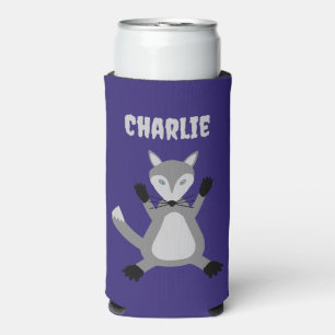 Enfriador De Latas Slim Nombre personalizado del lobo de trillado de Hallo