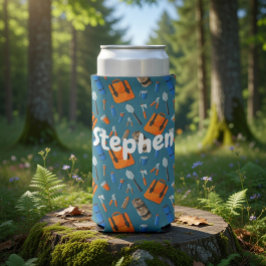 Enfriador De Latas Slim Nombre Personalizado Patrón de Equipo para Exterio