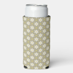 Enfriador De Latas Slim Nombre Personalizado Patrón de Margaritas