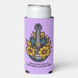 Enfriador De Latas Slim Nombre personalizado, texto y color Ukulele