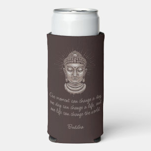 Enfriador De Latas Slim Nombre personalizado y comillas de Buda de texto