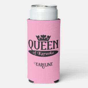 Enfriador De Latas Slim Nombre personalizado y Reina de color de karaoke
