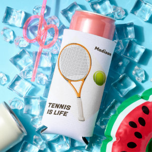 Enfriador De Latas Slim Nombre personalizado y Tenis de texto