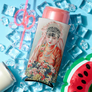 Enfriador De Latas Slim Novia de rojo en una boda china en Shanghai