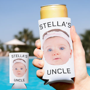 Enfriador De Latas Slim Nuevo regalo de tío, regalo de foto de cara al beb