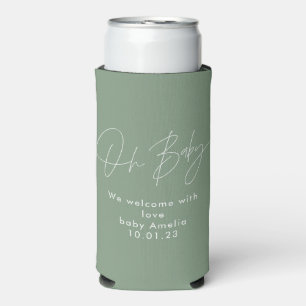 Enfriador De Latas Slim oh baby elegante invitación de ducha de bebé Refri