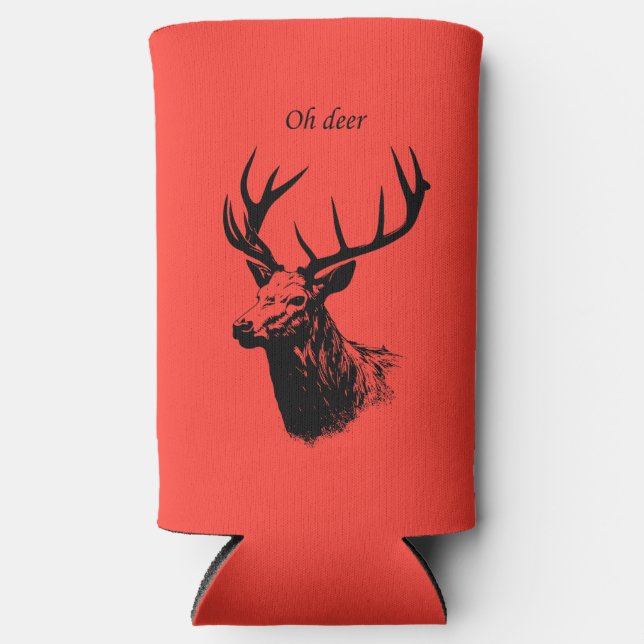 Enfriador De Latas Slim Oh Deer Reindeer (Anverso)