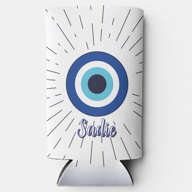 Enfriador De Latas Slim ojo turco personalizable (Anverso)