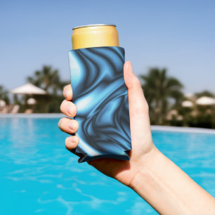 Enfriador De Latas Slim Ola de seda azul