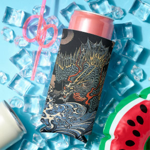 Enfriador De Latas Slim Olas de Dragón Japonés