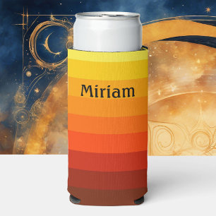 Enfriador De Latas Slim Ombre amarillo soleado Añadir tu nombre alto