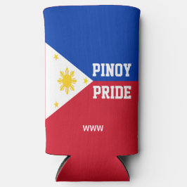 Enfriador De Latas Slim ORGULLO PINOY Monograma Filipinas Bandera de Filip