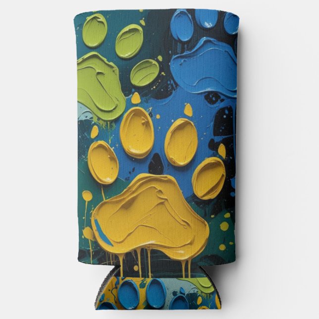 Enfriador De Latas Slim Paint with paws (Anverso)