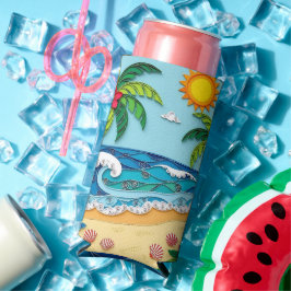 Enfriador De Latas Slim Palmeras en la Playa 