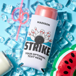 Enfriador De Latas Slim Paro de bolos de texto y nombre personalizado