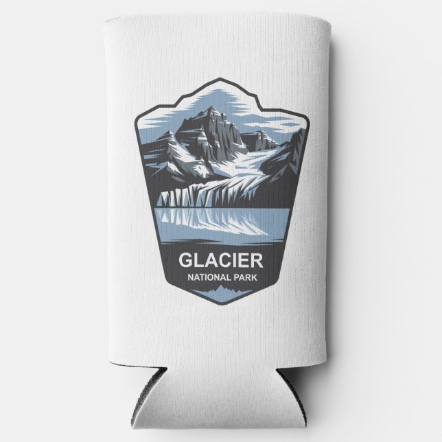 Enfriador De Latas Slim Parque nacional Glacier Emblem (Anverso)