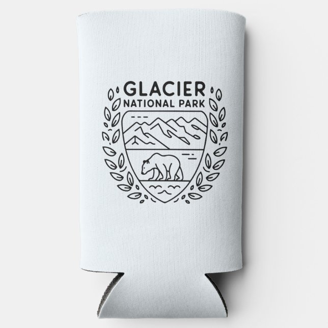 Enfriador De Latas Slim Parque nacional Glacier Emblem (Anverso)