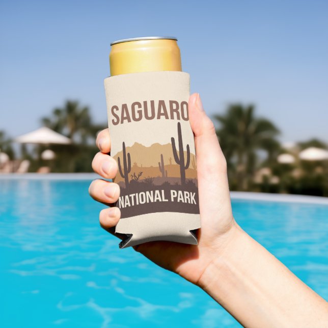 Enfriador De Latas Slim Parque nacional Saguaro Arte de viajes mínimo (Piscina in situ)