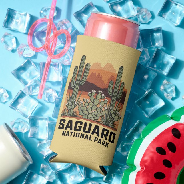 Enfriador De Latas Slim Parque nacional Saguaro Cactus (Verano in situ)
