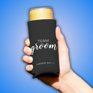 Enfriador De Latas Slim Partido de bachiller Boda de Team Groom