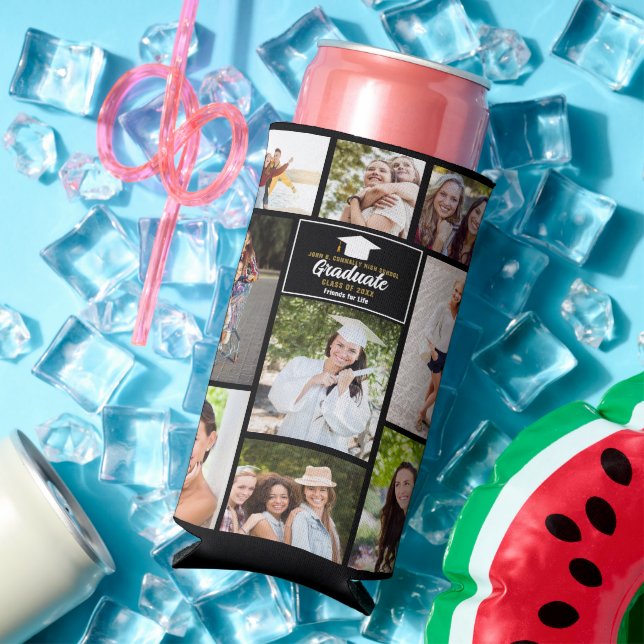 Enfriador De Latas Slim Partido de Graduación del Collage de fotos Superio (Verano in situ)