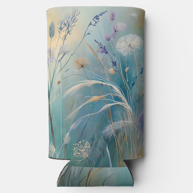 Enfriador De Latas Slim Pastel Resumen Susurros de la Naturaleza, Grasas (Reverso )