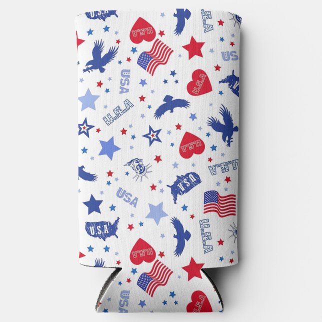Enfriador De Latas Slim Patriótico (Anverso)