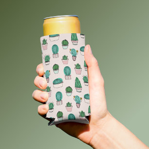 Enfriador De Latas Slim Patrón Cacti Cactus Succulent