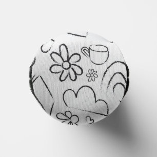Enfriador De Latas Slim Patrón continuo de cosas lindas en garabatos en bl