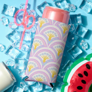 Enfriador De Latas Slim Patrón de cáscara de color pastel