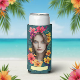 Enfriador De Latas Slim Patrón de floración Pop dos caras