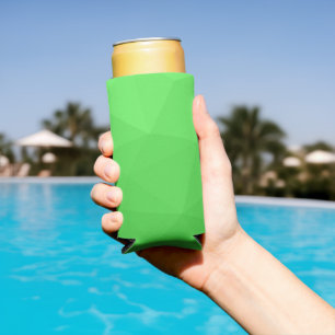 Enfriador De Latas Slim Patrón de malla de geometría con gradiente verde c