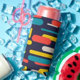 Enfriador De Latas Slim Patrón de rectángulo redondeado geométrico