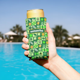 Enfriador De Latas Slim Patrón sin problemas de iconos del Día de San Patr