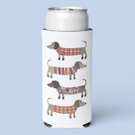 Enfriador De Latas Slim Perro Dachshund Sausage