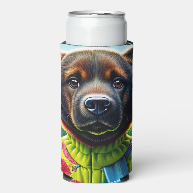 Enfriador De Latas Slim Perro lindo (Frente Agua con Gas)