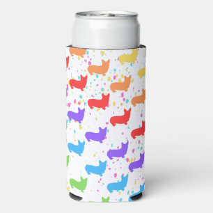 Enfriador De Latas Slim Personalizable Corgi, Monogramado Partidario Favor