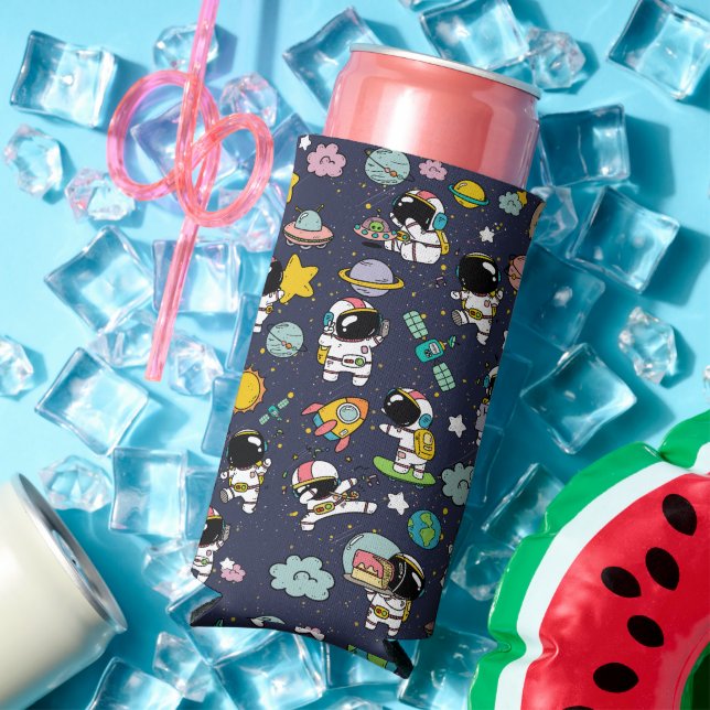 Enfriador De Latas Slim Personalizado del espacio ultraterrestre astronaut (Verano in situ)