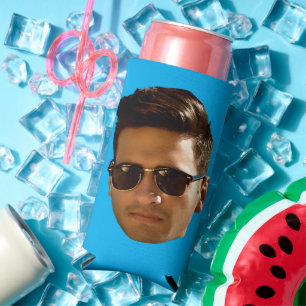 Enfriador De Latas Slim Personalizado Face Cutout Bachelorette Party Fun