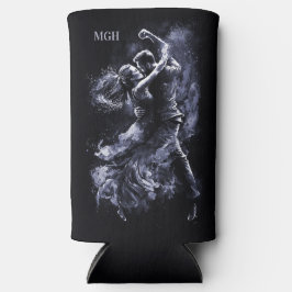 Enfriador De Latas Slim Personalizado Monograma Pareja de baile