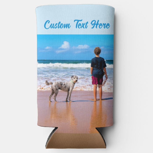 Enfriador De Latas Slim Personalizado Su Refrigerador de bebidas fotográfi (Anverso)