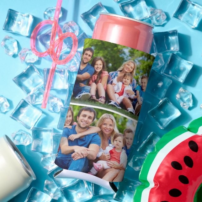 Enfriador De Latas Slim Personalized Four Photo Can Cooler (Verano in situ)