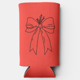 Enfriador De Latas Slim Pine Branch with Bow Minimalist