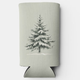 Enfriador De Latas Slim Pine Tree Covered with snow