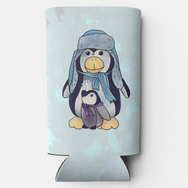 Enfriador De Latas Slim Pinguin mit kind Kaffeetasse (Reverso )