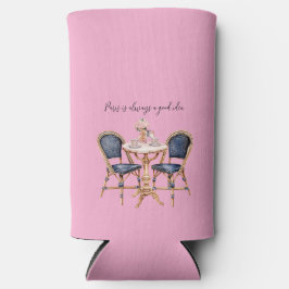 Enfriador De Latas Slim Pink Blue Paris Table Baguettes