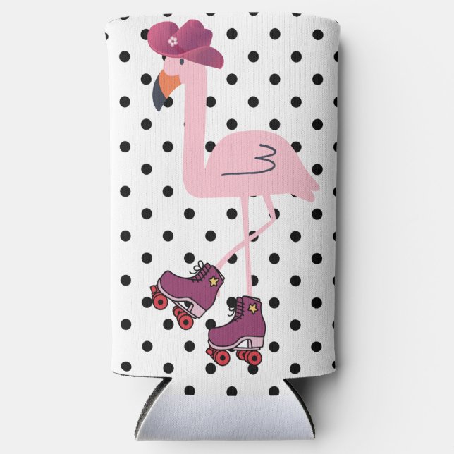 Enfriador De Latas Slim pink garza (Anverso)