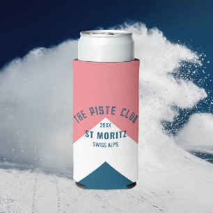Enfriador De Latas Slim Piste Club Pink White Peak Winter Ski