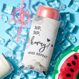 Enfriador De Latas Slim Plantilla de Boda moderna simple en blanco y negro