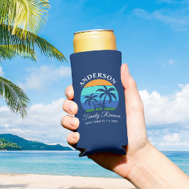 Enfriador De Latas Slim Playa de Verano de Verano de Reunión Familiar Palm